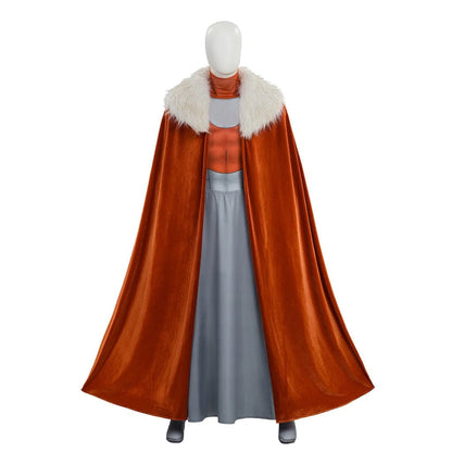 Galactic Warrior Costume Ensemble with Stylish Cape and Skirt