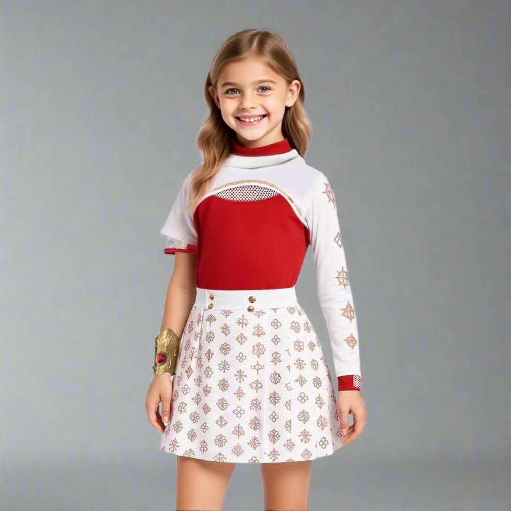 Anime-Inspired Costume Set with Hooded Shrug and Skirt