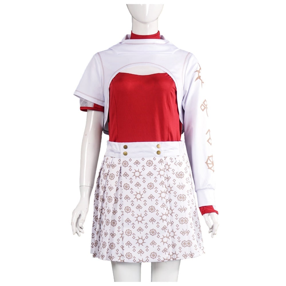 Anime-Inspired Costume Set with Hooded Shrug and Skirt