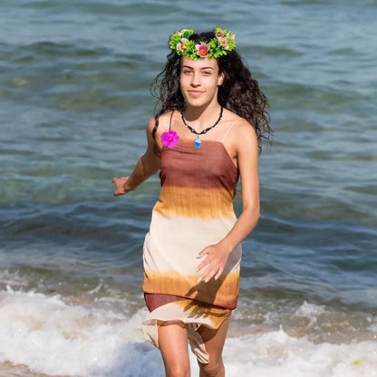 Tropical Paradise Costume Accessory Set: Flower Crown & Necklace