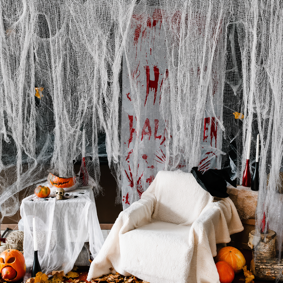 Spooky Stretch Fabric for Haunting Indoor & Outdoor Decor