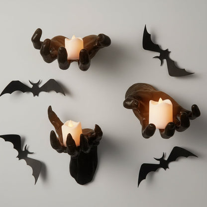 Gothic Hand Candle Holder Wall Art – Perfect for Halloween Decor