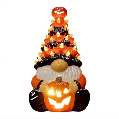 Whimsical LED Illuminated Gnome Tree for Halloween Decor