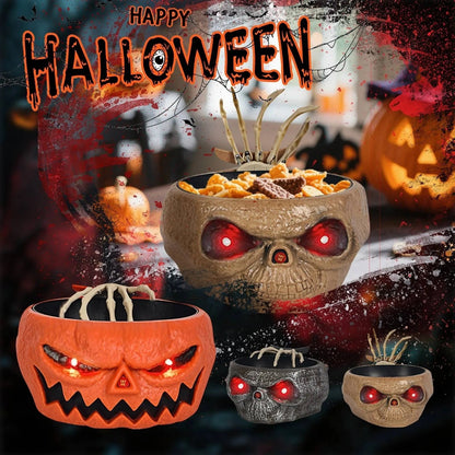 Spooky Motion-Activated Candy Bowl with LED Eyes & Hand
