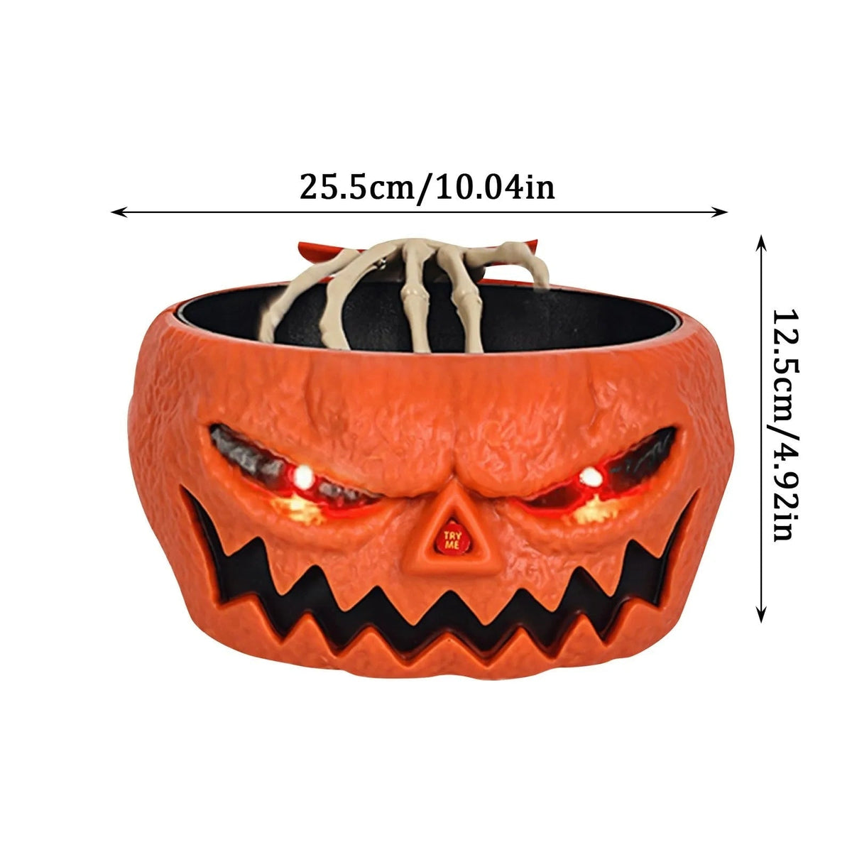 Spooky Motion-Activated Candy Bowl with LED Eyes & Hand