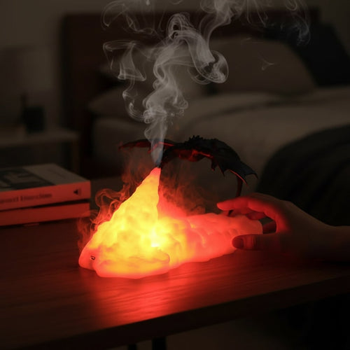 Mystical Dragon LED Lamp with Flame Effect for Enchanting Decor