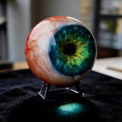 Creepy Eyeball Ornament with Witch Stand for Spooky Decor