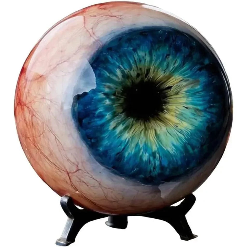 Creepy Eyeball Ornament with Witch Stand for Spooky Decor