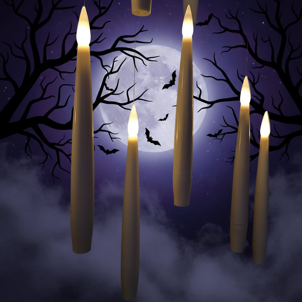 Battery-Powered Floating LED Taper Candles with Remote Control