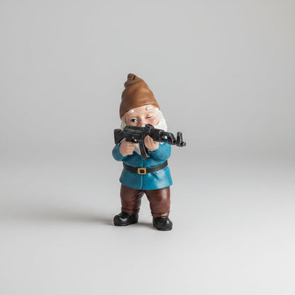 Whimsical Gnome Warrior Figurine – Fun Outdoor Decor for All Seasons