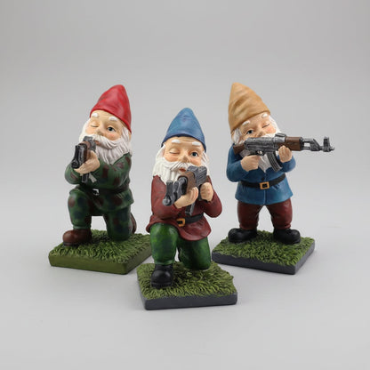 Whimsical Gnome Warrior Figurine – Fun Outdoor Decor for All Seasons