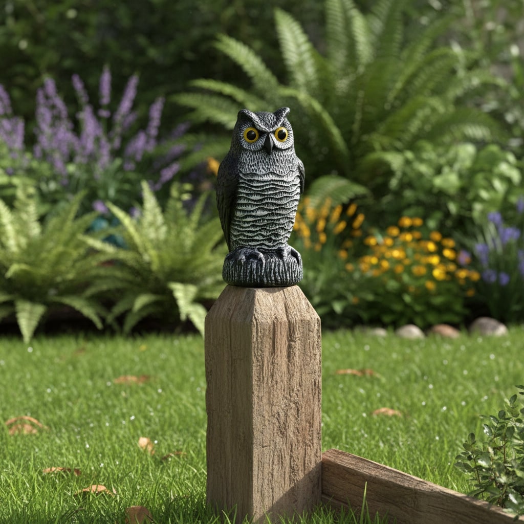 Spooky Owl Garden Sculpture – Effective Bird Deterrent for Outdoors