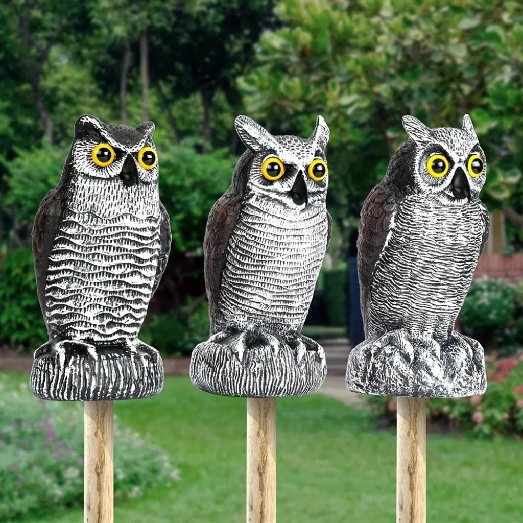 Spooky Owl Garden Sculpture – Effective Bird Deterrent for Outdoors