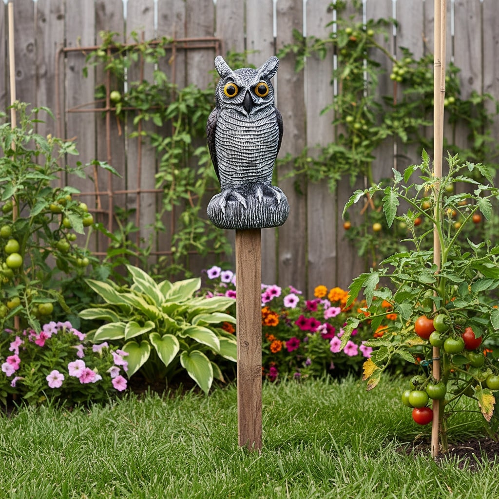 Spooky Owl Garden Sculpture – Effective Bird Deterrent for Outdoors