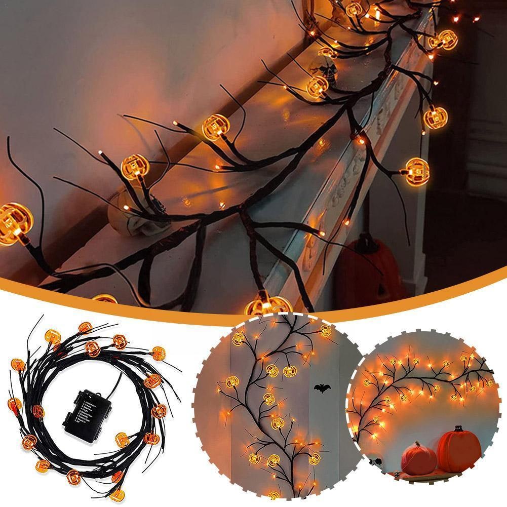 Enchanting LED Twig Garland for Spooky Outdoor Decor