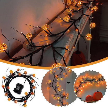 Enchanting LED Twig Garland for Spooky Outdoor Decor