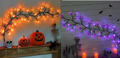 Enchanting LED Twig Garland for Spooky Outdoor Decor