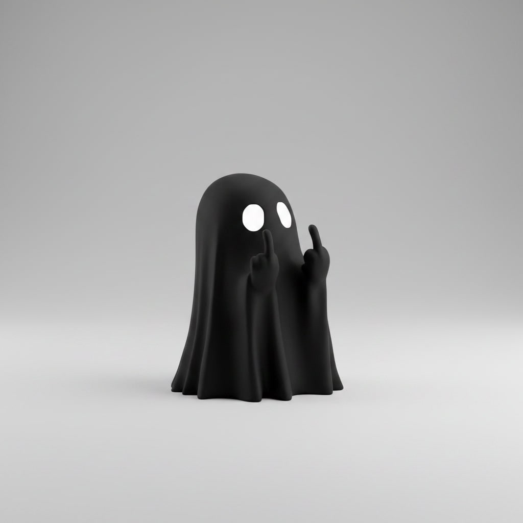 Playful Halloween Spirit Figurine with Sassy Gesture for Decor