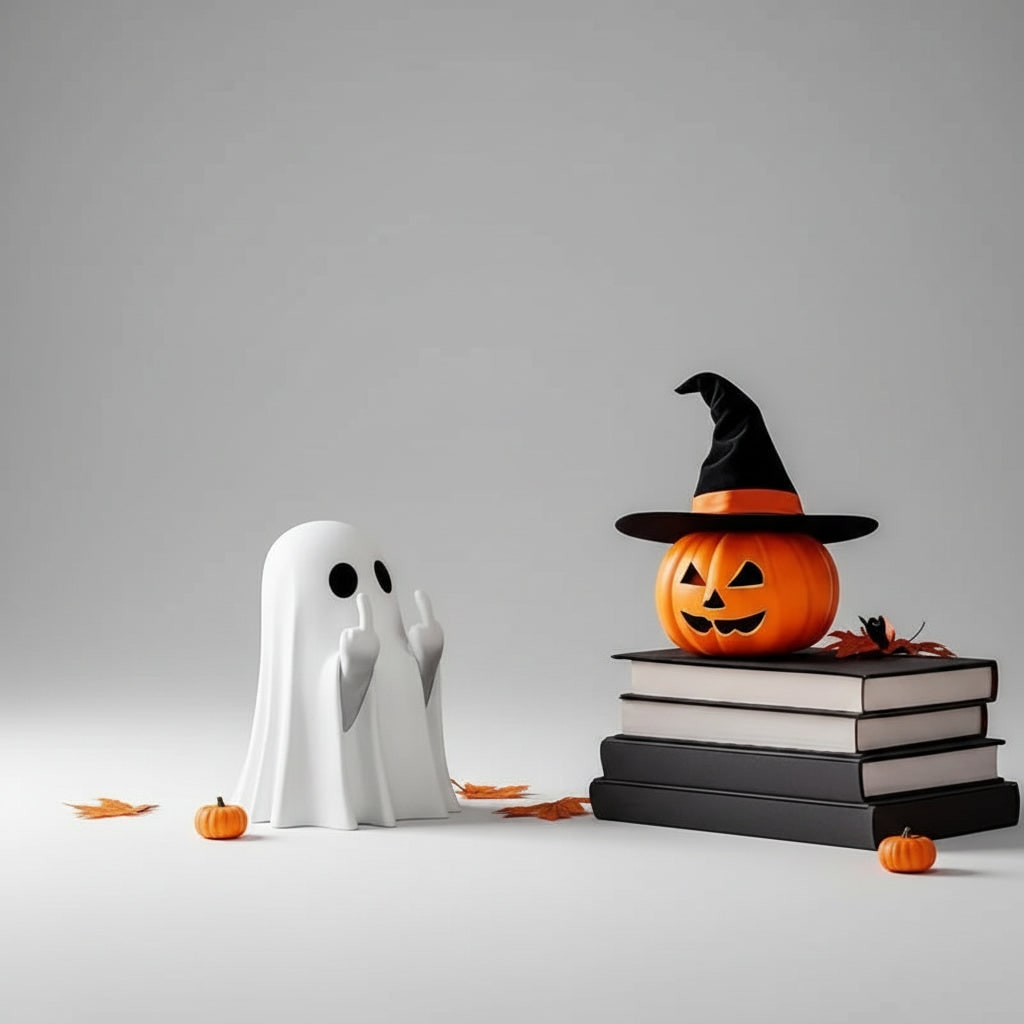 Playful Halloween Spirit Figurine with Sassy Gesture for Decor