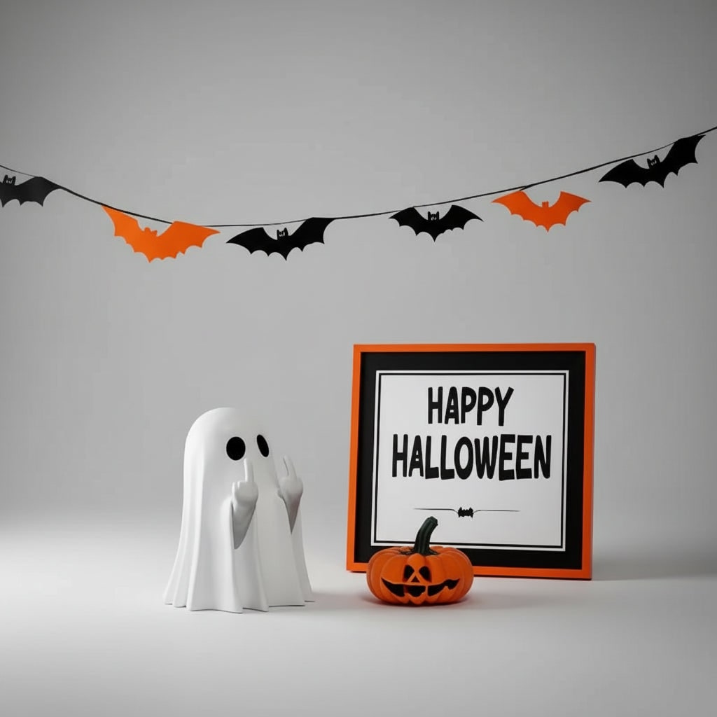 Playful Halloween Spirit Figurine with Sassy Gesture for Decor