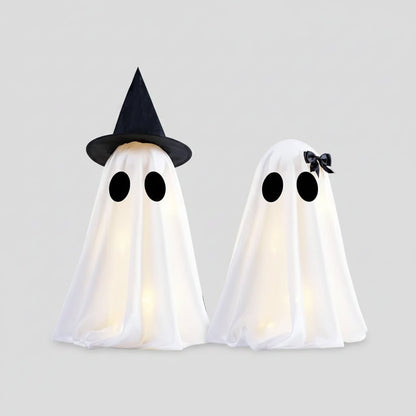 Charming Ghostly Illuminations: Set of Two for Halloween Decor