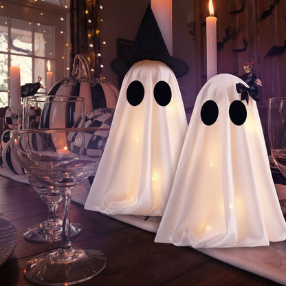 Charming Ghostly Illuminations: Set of Two for Halloween Decor