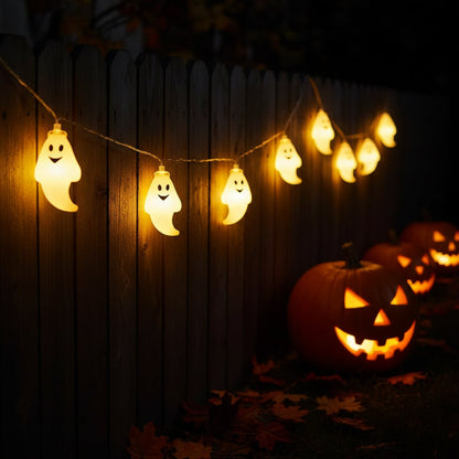 Spooky Spirit String Lights - Battery-Powered Halloween Decor