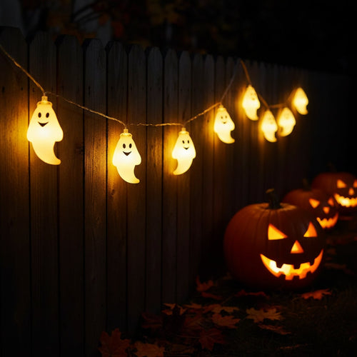 Spooky Spirit String Lights - Battery-Powered Halloween Decor