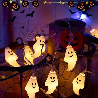 Spooky Spirit String Lights - Battery-Powered Halloween Decor