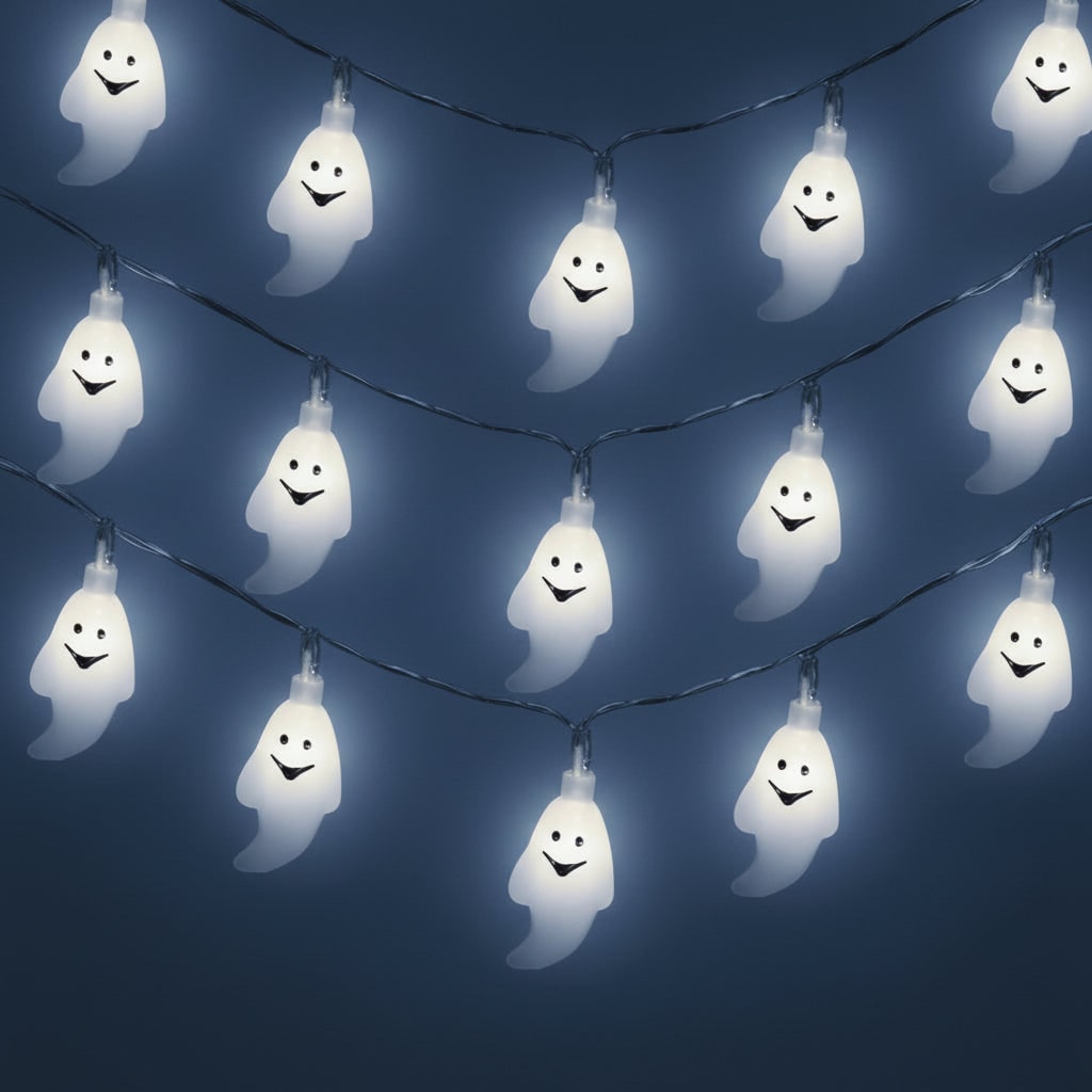 Battery-Operated LED Ghost Lights for Outdoor Halloween Ambience