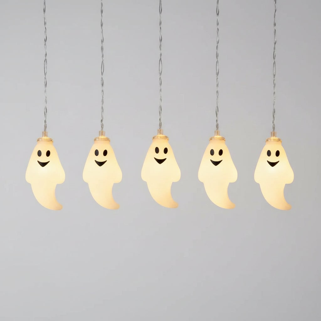 Battery-Operated LED Ghost Lights for Outdoor Halloween Ambience