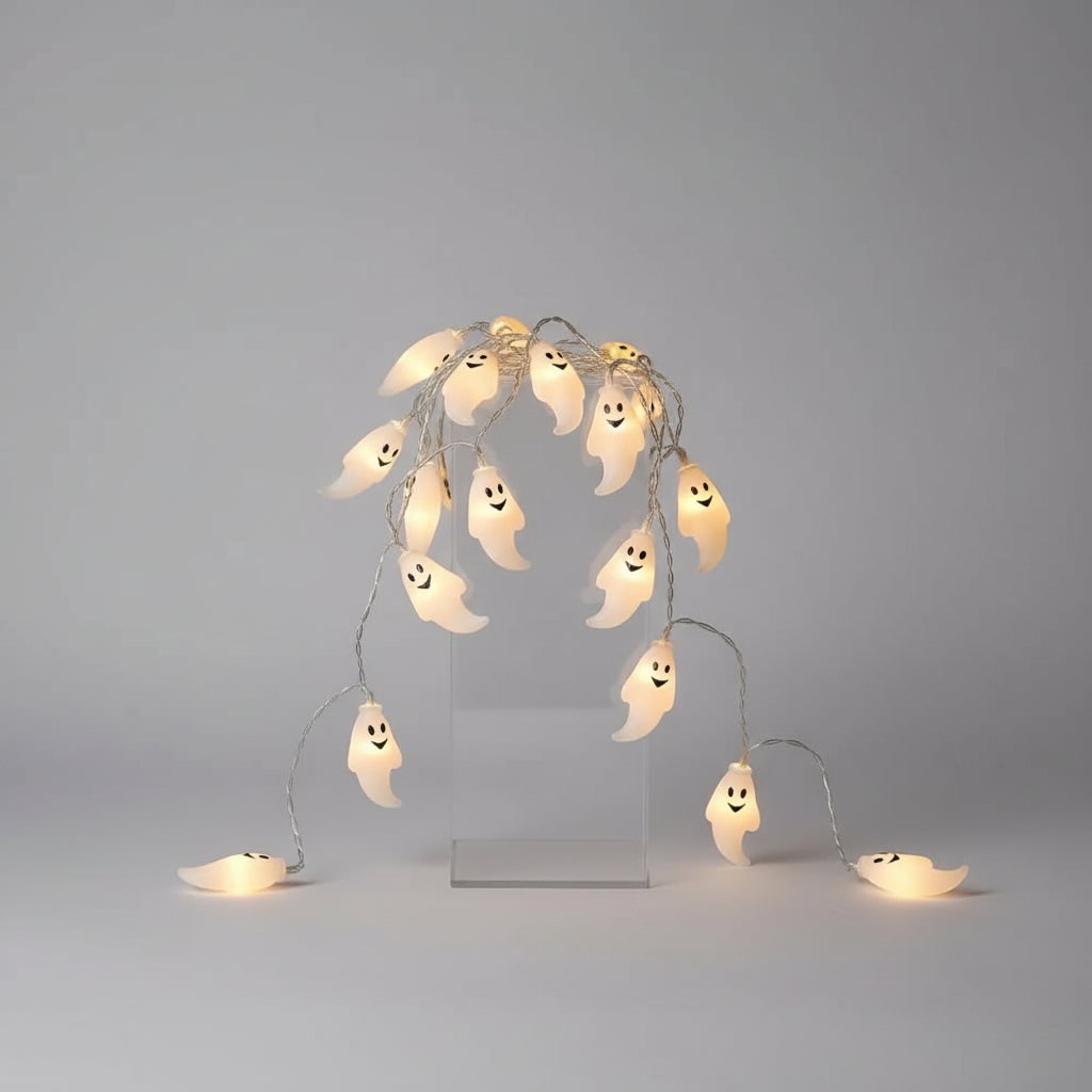 Battery-Operated LED Ghost Lights for Outdoor Halloween Ambience