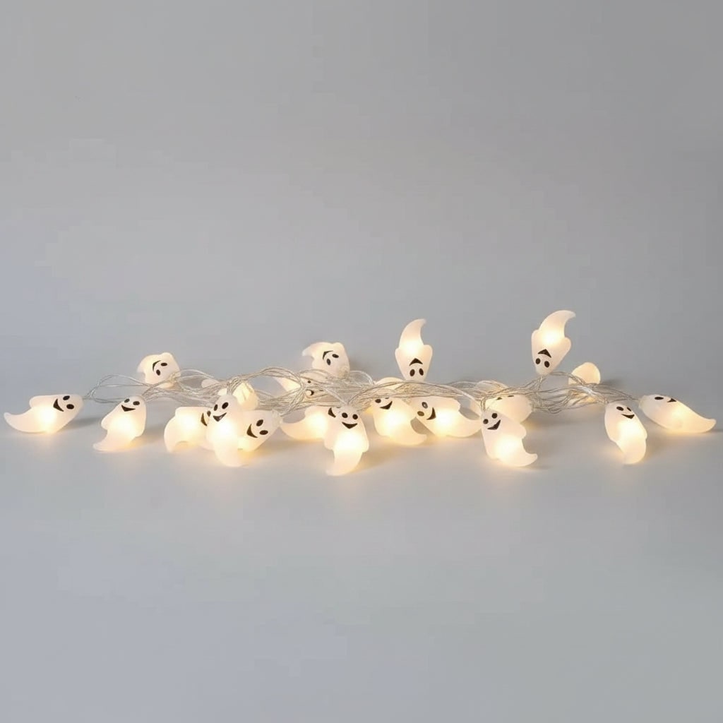 Battery-Operated LED Ghost Lights for Outdoor Halloween Ambience