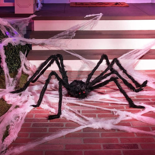 Enormous Creepy Spider Décor with Flexible Legs for Halloween Festivities