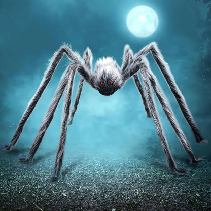 Enormous Creepy Spider Décor with Flexible Legs for Halloween Festivities
