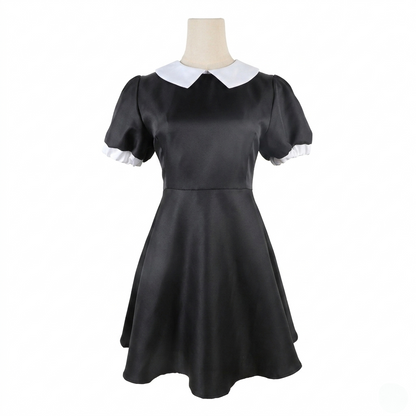 Gothic Schoolgirl Costume Dress with White Collar & Braids