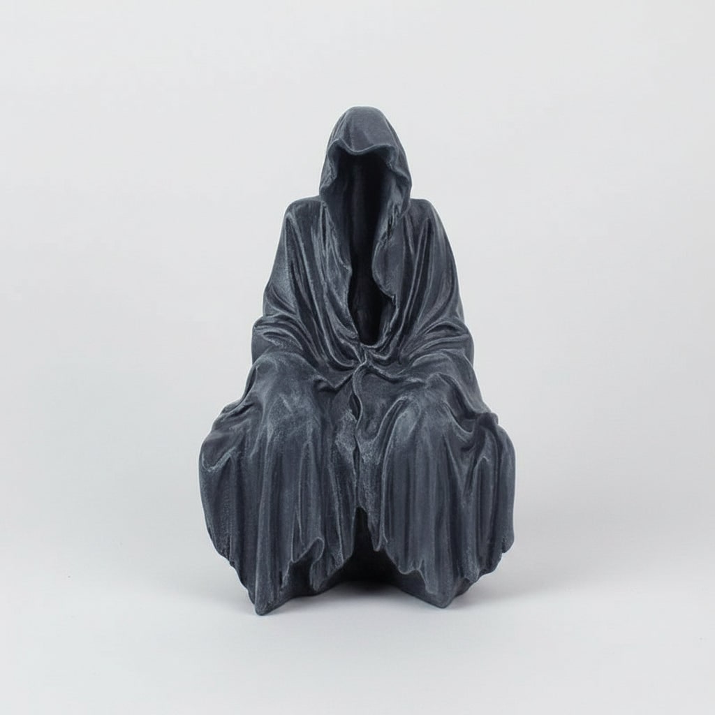 Eerie Cloaked Phantom Statue for Spooky Halloween Decor