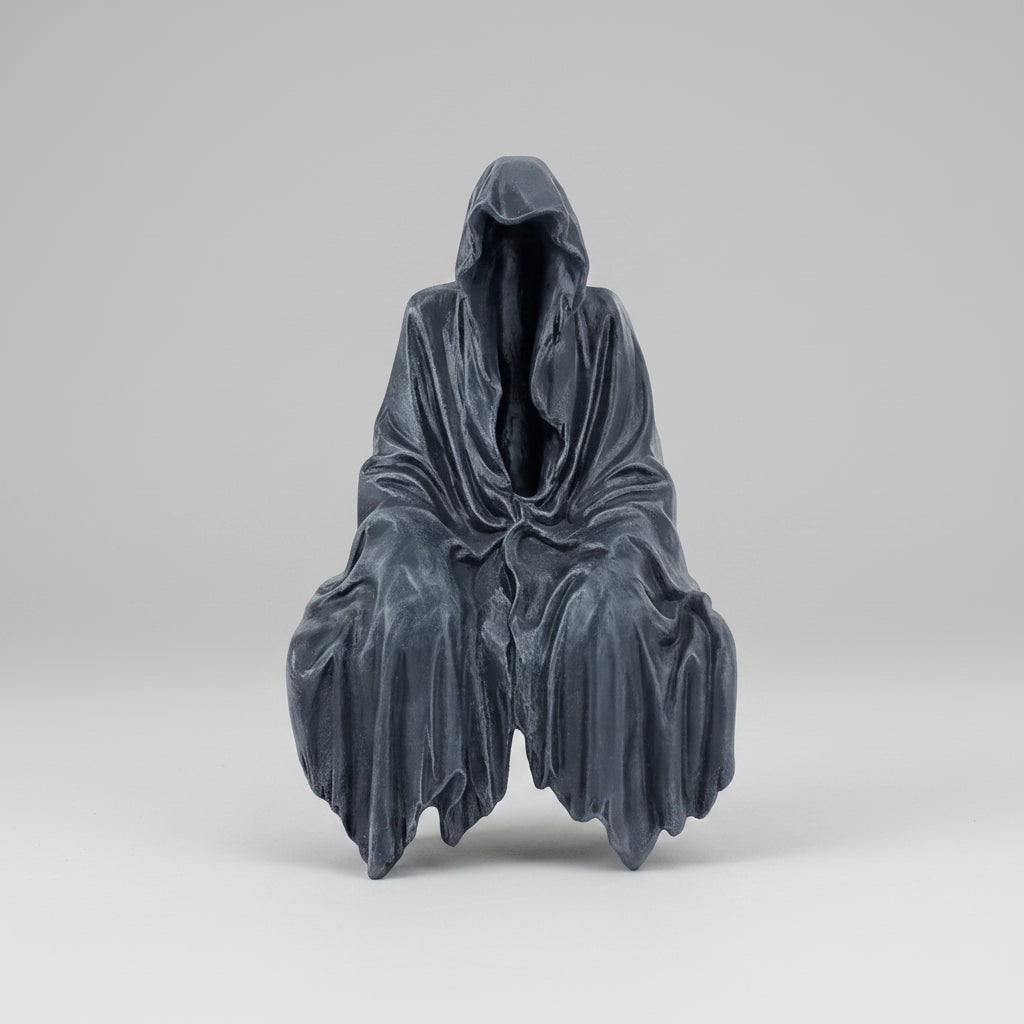 Eerie Cloaked Phantom Statue for Spooky Halloween Decor