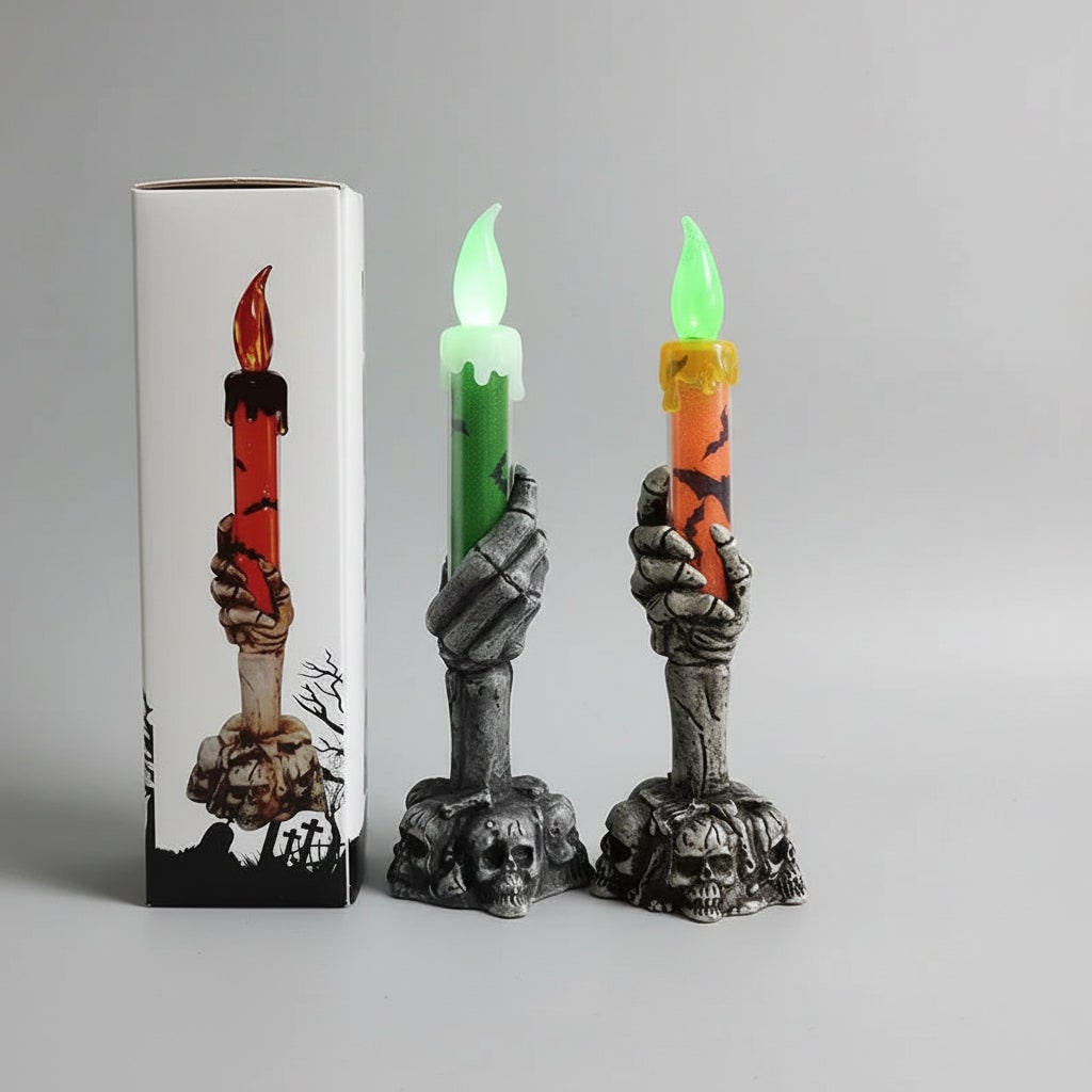 Spooky Skeleton Hand LED Candle for Halloween Decor