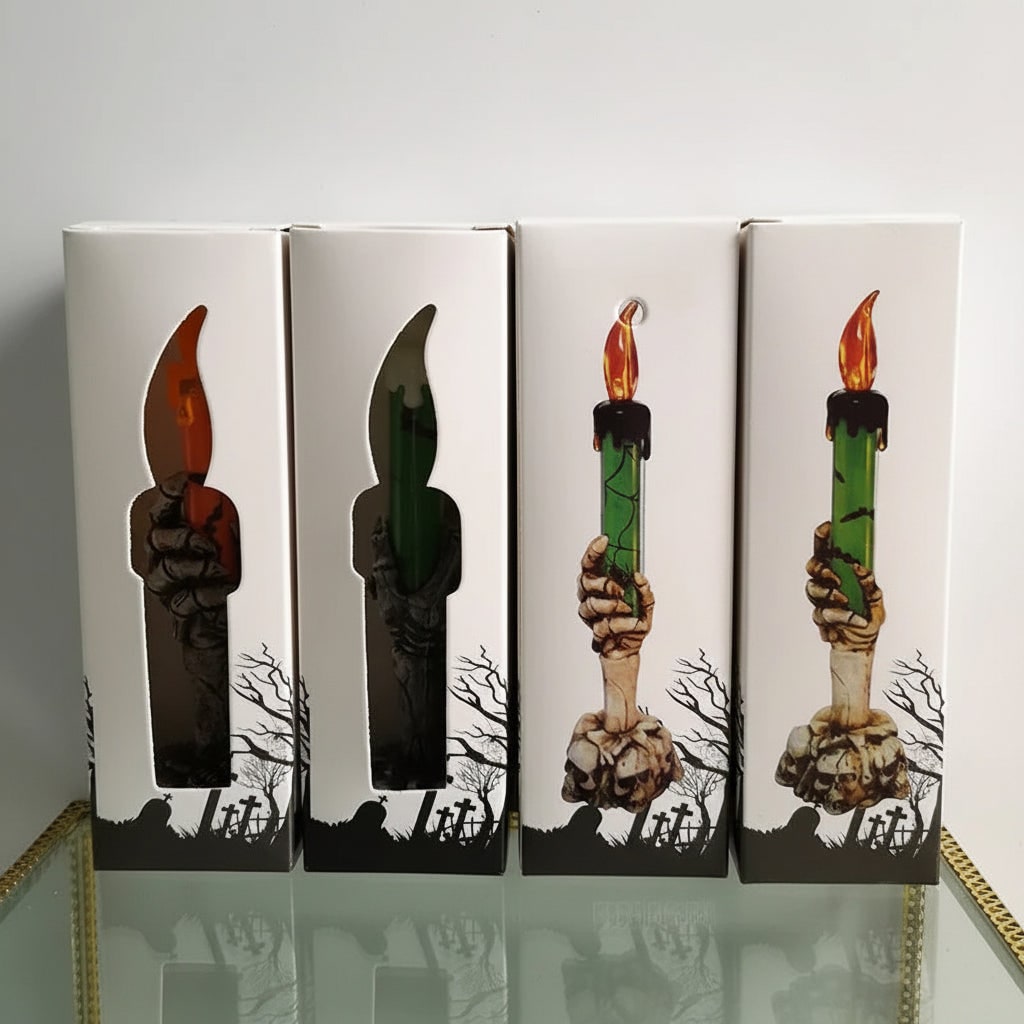 Spooky Skeleton Hand LED Candle for Halloween Decor