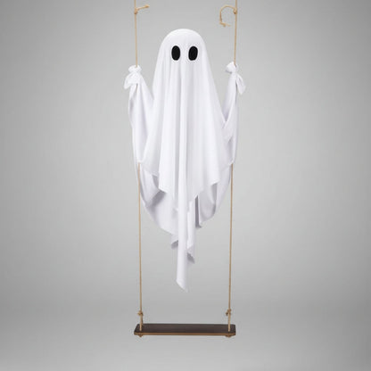Illuminated Ghostly Swing Decoration for Outdoor Halloween Festivities