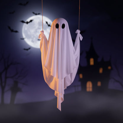 Illuminated Ghostly Swing Decoration for Outdoor Halloween Festivities