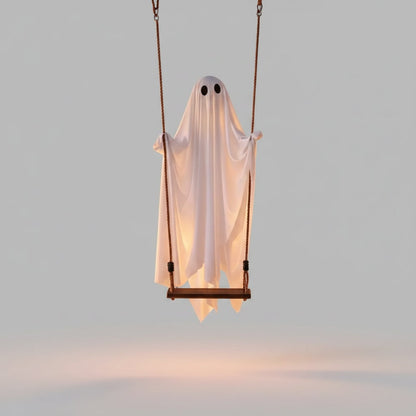 Illuminated Ghostly Swing Decoration for Outdoor Halloween Festivities