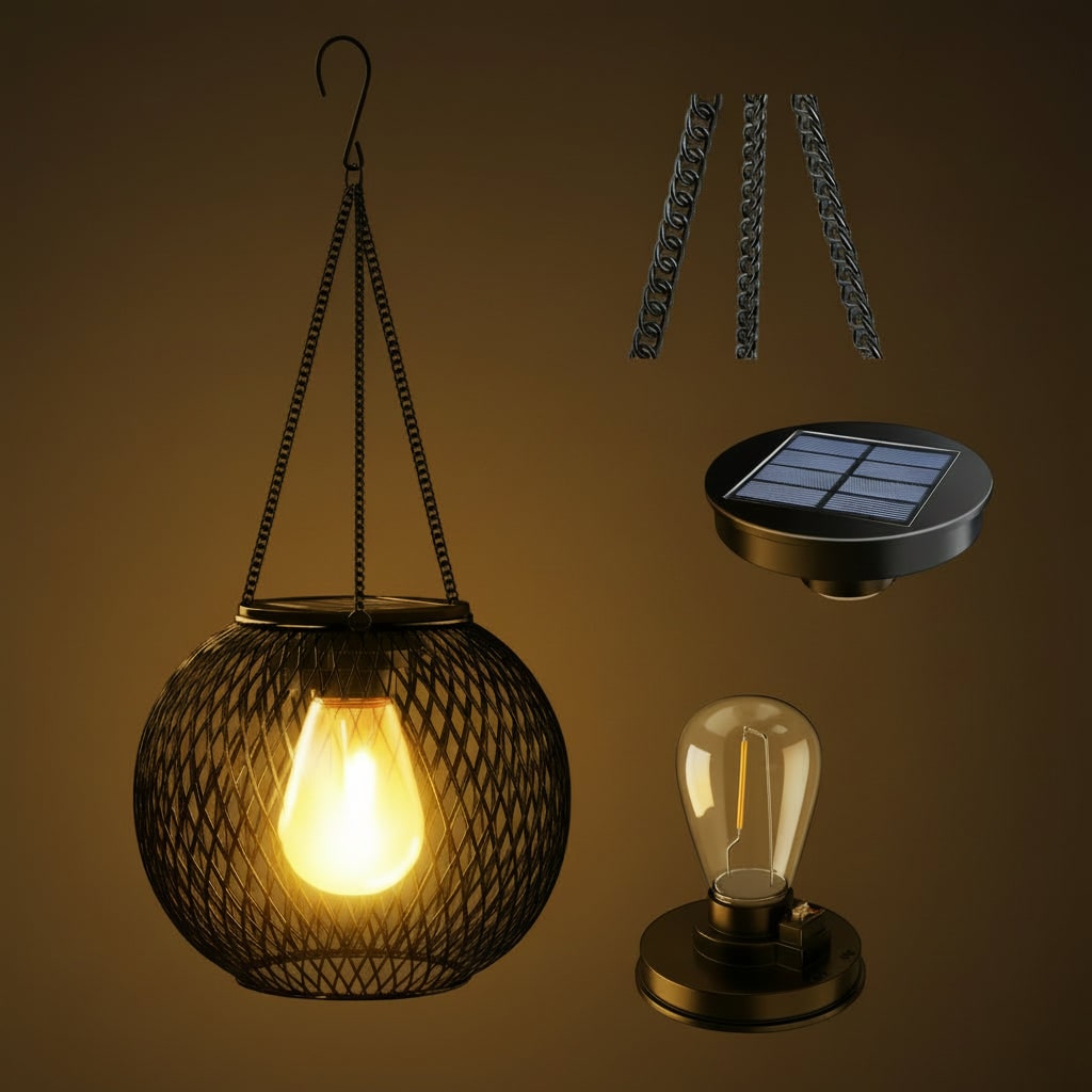 Solar-Powered Hanging Lantern for Magical Outdoor Illumination