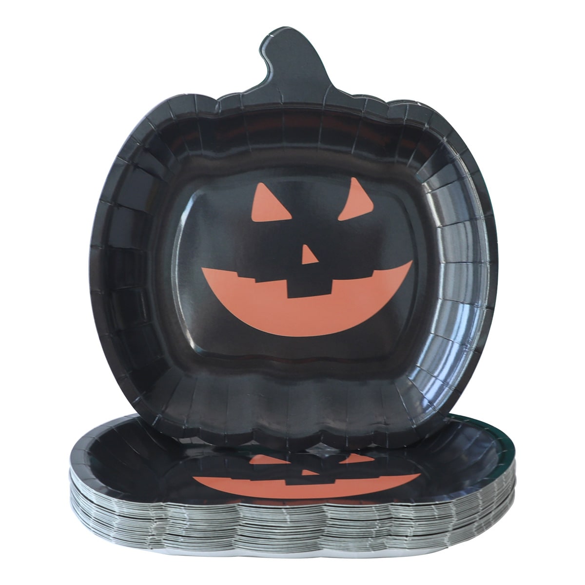 Festive Pumpkin-Themed Heavy Duty Disposable Plates for Halloween
