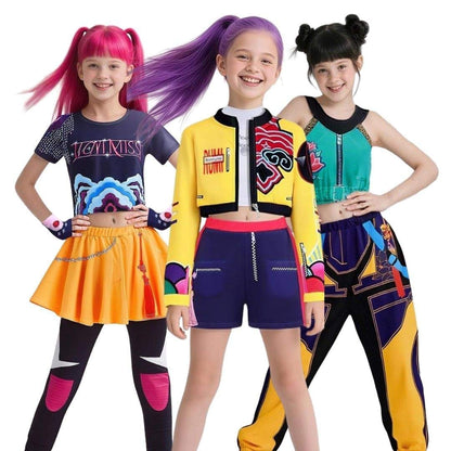 Vibrant Hip Hop Dance Outfit with Stylish Crop Top and Joggers
