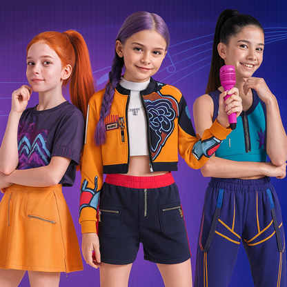 Vibrant Hip Hop Dance Outfit with Stylish Crop Top and Joggers