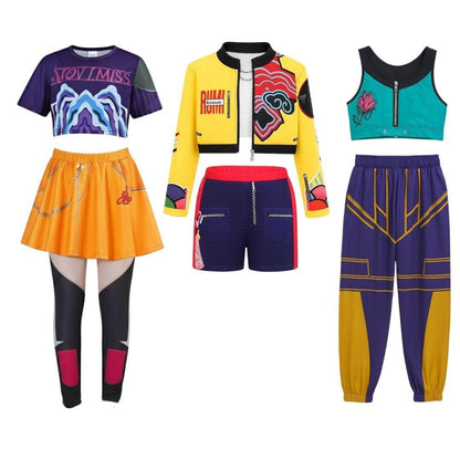 Vibrant Hip Hop Dance Outfit with Stylish Crop Top and Joggers