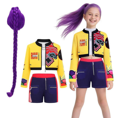 Vibrant Hip Hop Dance Outfit with Stylish Crop Top and Joggers