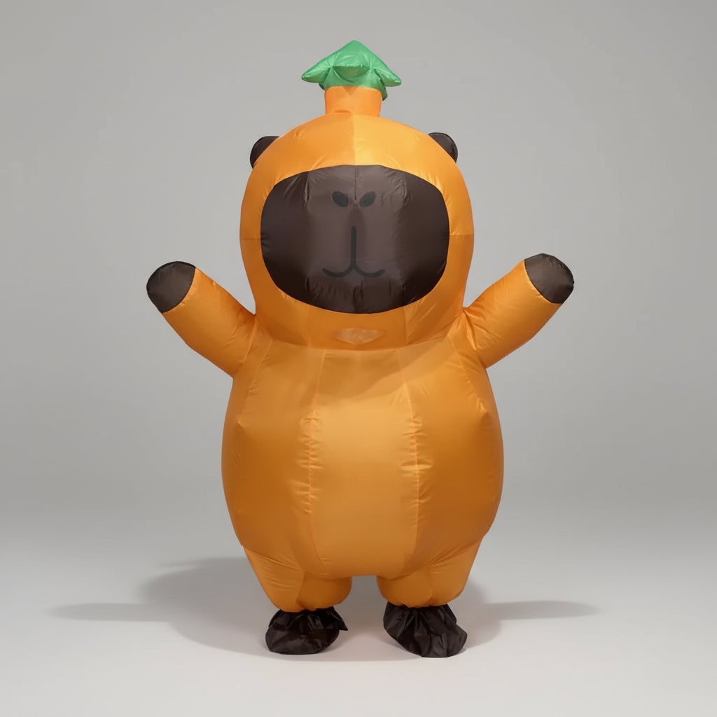 Inflatable Rodent Costume with Built-In Fan for Halloween Fun